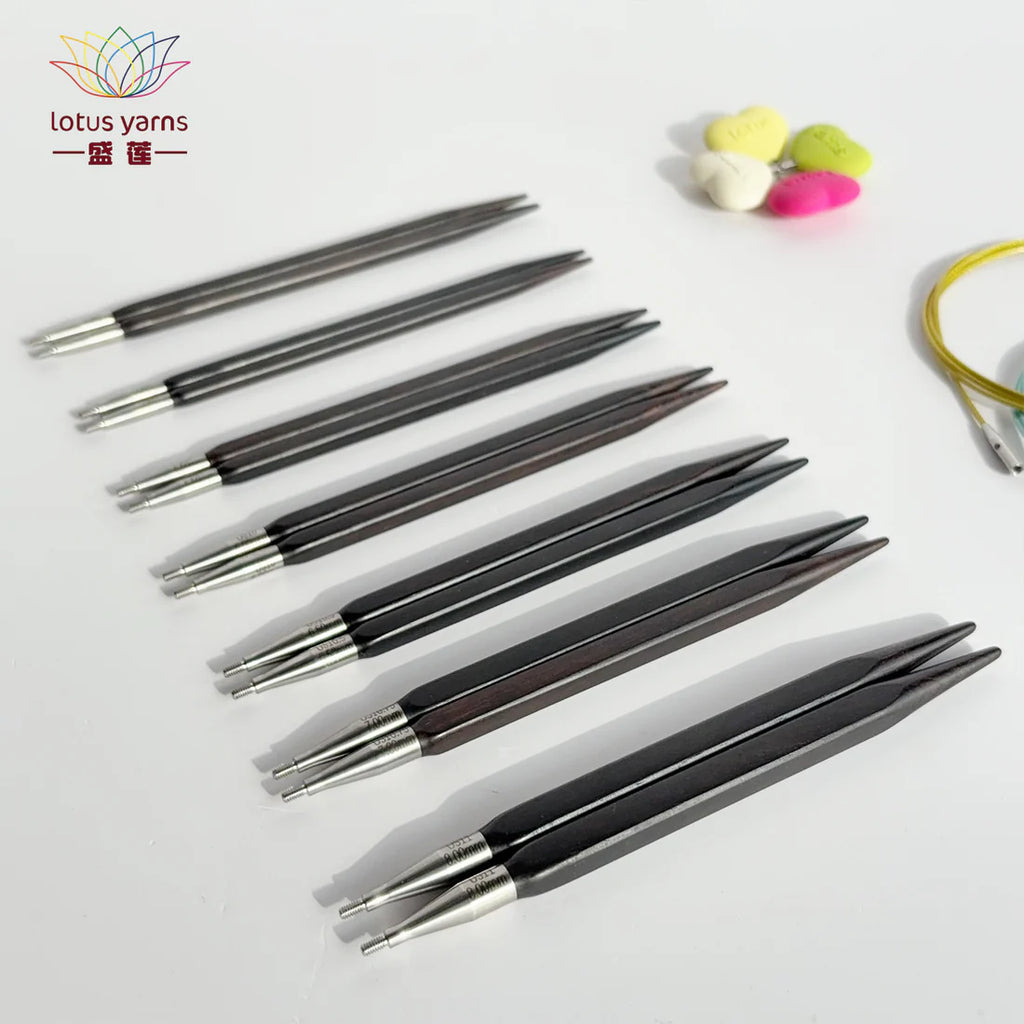 Agujas intercambiables de ébano TARIM CUBICS 5" / Lotus Yarns