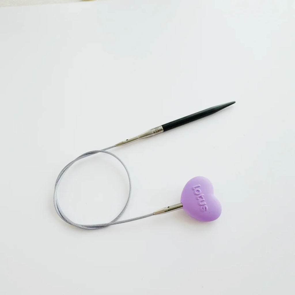 Set de agujas intercambiables de ébano TARIM 3.5” con estuche en piel / Lotus Yarns