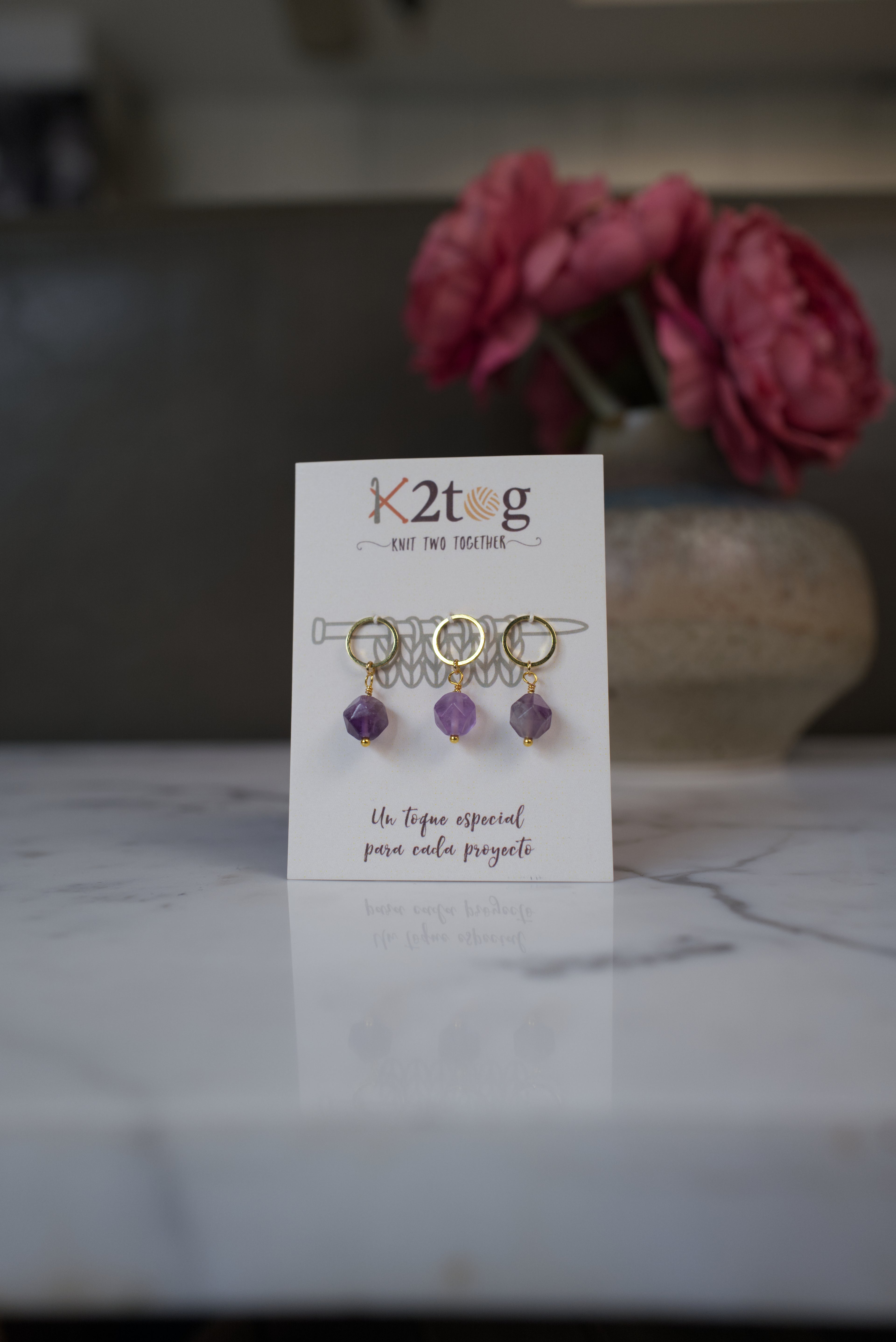 Terra Amatista Prisma / Marcadores de anillo cerrado