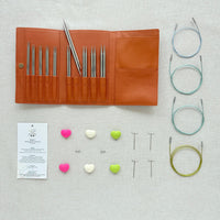 Set de agujas intercambiables PAMIR 5” con estuche en piel / Lotus Yarns